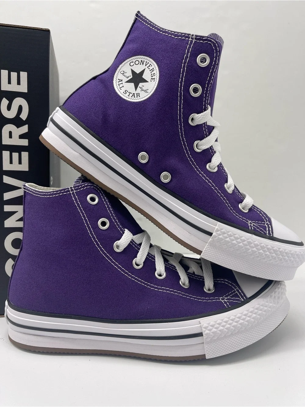 Converse WMNS CTAS EVA LIFT HI BLACKBERRY JAM/WHITE/EGRET Platform Sneakers